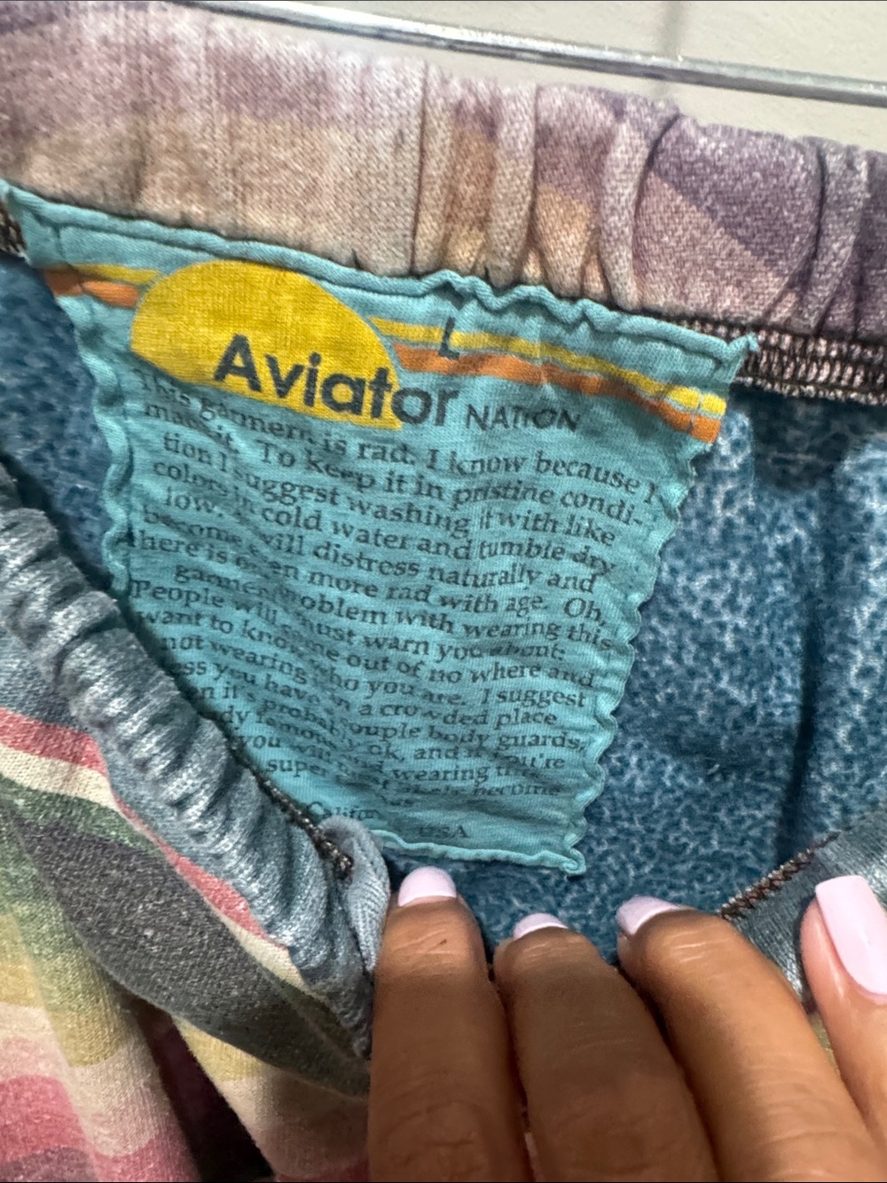 Aviator Nation  Stripe Jogger Pants - Blue/Multi - Picture 2 of 4